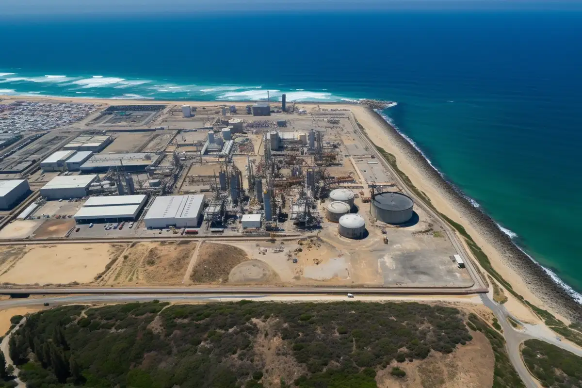 Desalination plant aerial view